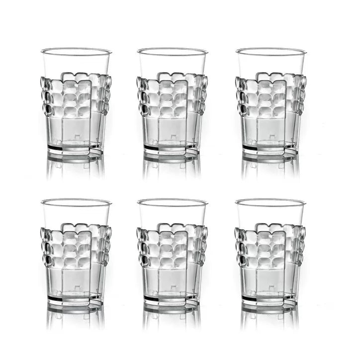 "TIFFANY" SET OF 6 GLASS HOLDERS 